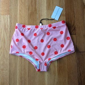 SOLID & STRIPED | The Jamie Bikini Bottom In Pink Red Dot NWT S